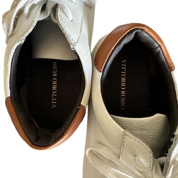 VITTORIO RUSSO Adan Low Top Sneaker In Tumbled/valentina White/nut - Picture 7 of 9